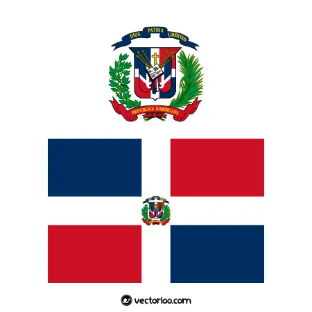 وکتور پرچم کشور دومینیکن با نشان ملی 1