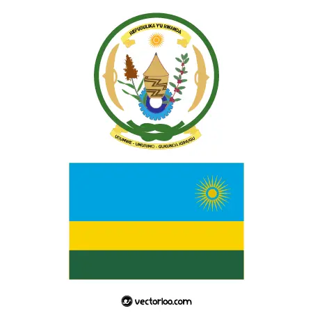 وکتور پرچم کشور رواندا با نشان ملی 1