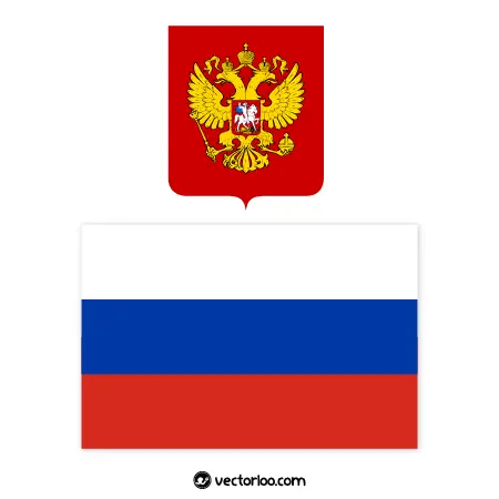 وکتور پرچم کشور روسیه با نشان ملی 1