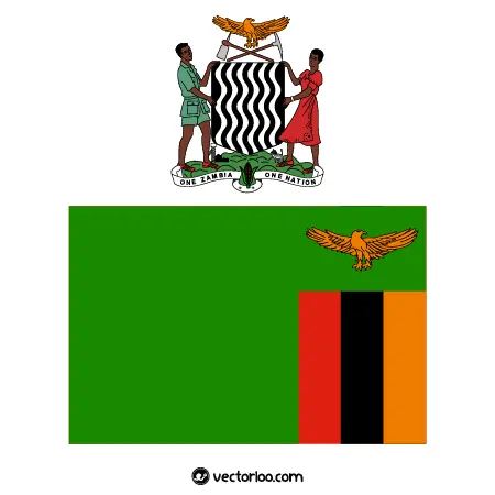 وکتور پرچم کشور زامبیا با نشان ملی 1