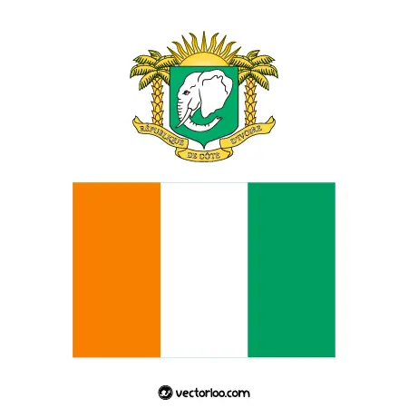 وکتور پرچم کشور ساحل عاج با نشان ملی 1