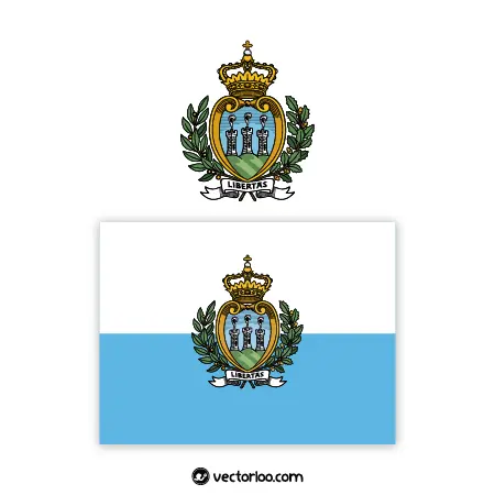 وکتور پرچم کشور سان مارینو با نشان ملی 1