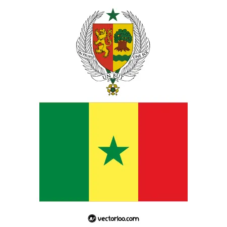 وکتور پرچم کشور سنگال با نشان ملی 1