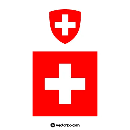 وکتور پرچم کشور سوئیس با نشان ملی 1