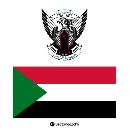 وکتور پرچم کشور سودان با نشان ملی 1