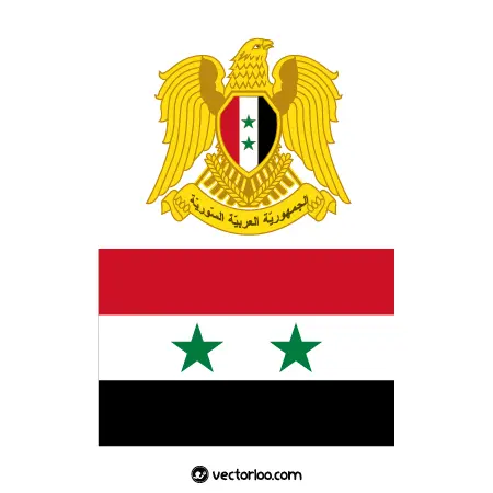 وکتور پرچم کشور سوریه با نشان ملی 1