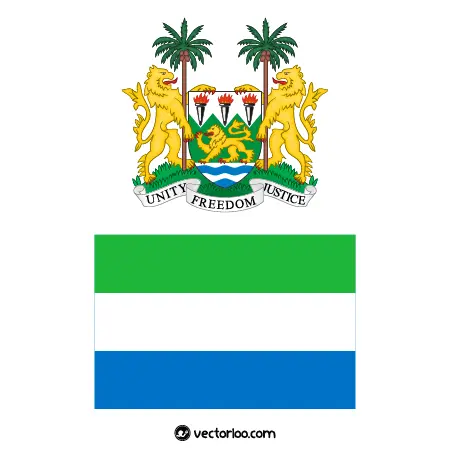 وکتور پرچم کشور سیرالئون با نشان ملی 1