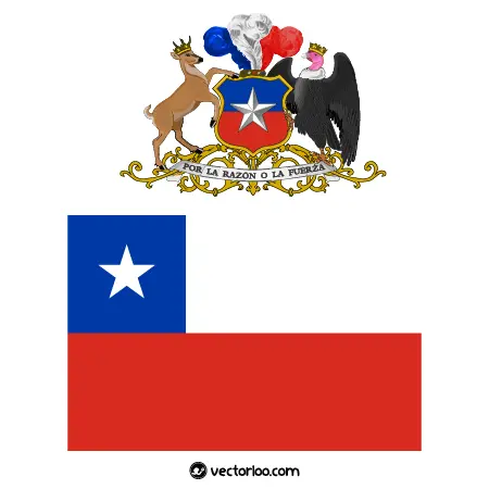 وکتور پرچم کشور شیلی با نشان ملی 1