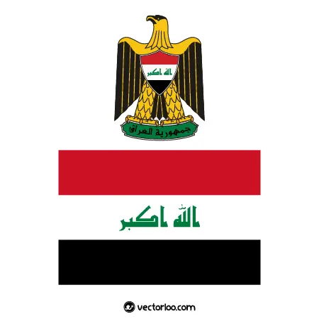وکتور پرچم کشور عراق با نشان ملی 1