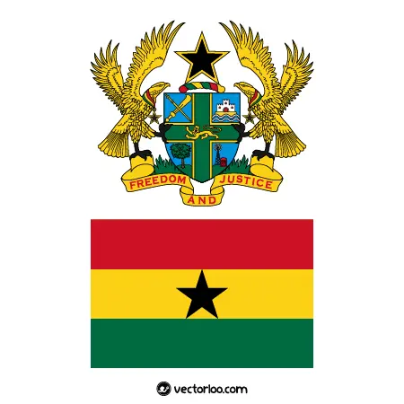وکتور پرچم کشور غنا با نشان ملی 1