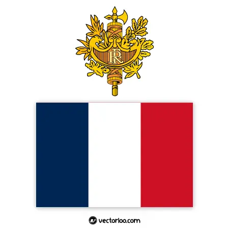 وکتور پرچم کشور فرانسه با نشان ملی 1