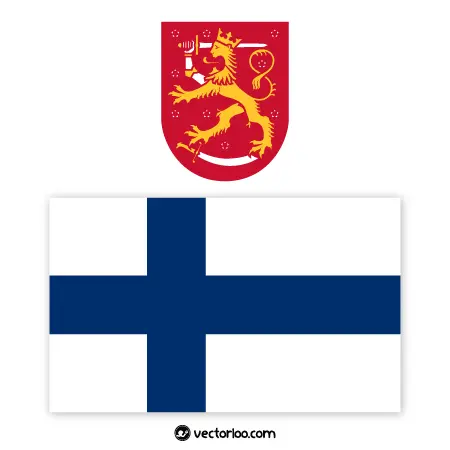 وکتور پرچم کشور فنلاند با نشان ملی 1