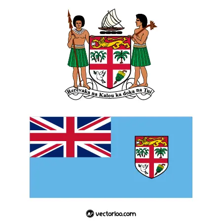 وکتور پرچم کشور فیجی با نشان ملی 1