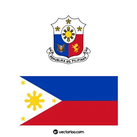وکتور پرچم کشور فیلیپین با نشان ملی 1