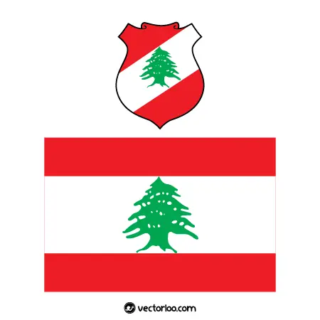 وکتور پرچم کشور لبنان با نشان ملی 1