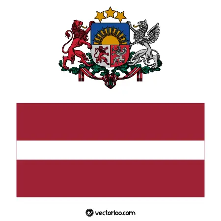 وکتور پرچم کشور لتونی با نشان ملی 1