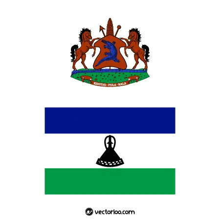 وکتور پرچم کشور لسوتو با نشان ملی 1