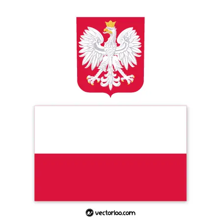 وکتور پرچم کشور لهستان با نشان ملی 1