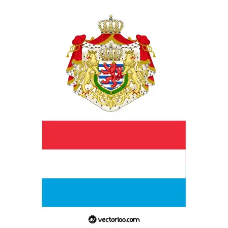 وکتور پرچم کشور لوکزامبورگ با نشان ملی 1