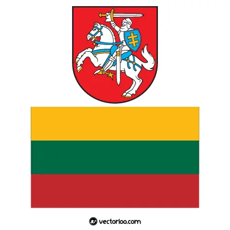 وکتور پرچم کشور لیتوانی با نشان ملی 1