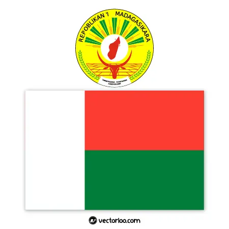 وکتور پرچم کشور ماداگاسکار با نشان ملی 1