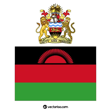 وکتور پرچم کشور مالاوی با نشان ملی 1