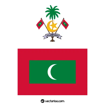وکتور پرچم کشور مالدیو با نشان ملی 1