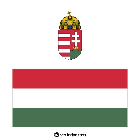 وکتور پرچم کشور مجارستان با نشان ملی 1