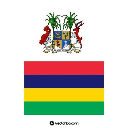 وکتور پرچم کشور موریس با نشان ملی 1