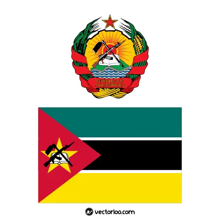 وکتور پرچم کشور موزامبیک با نشان ملی 1