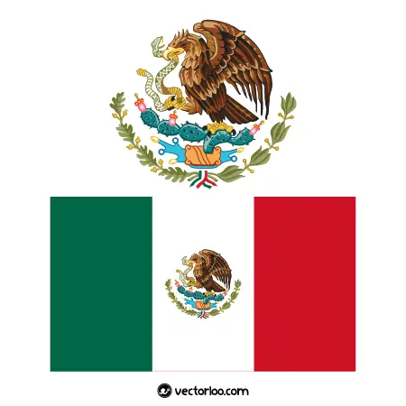 وکتور پرچم کشور مکزیک با نشان ملی 1