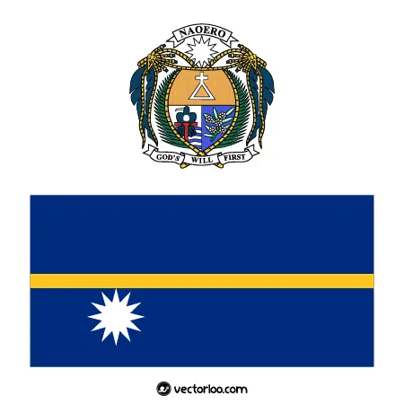 وکتور پرچم کشور نائورو با نشان ملی 1