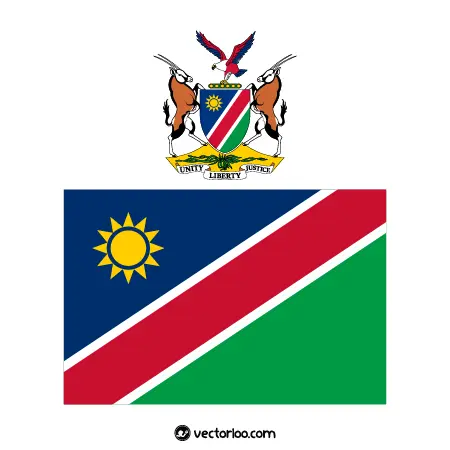 وکتور پرچم کشور نامیبیا با نشان ملی 1
