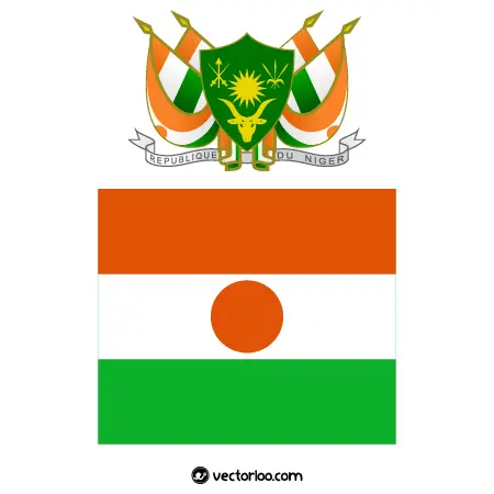 وکتور پرچم کشور نیجر با نشان ملی 1