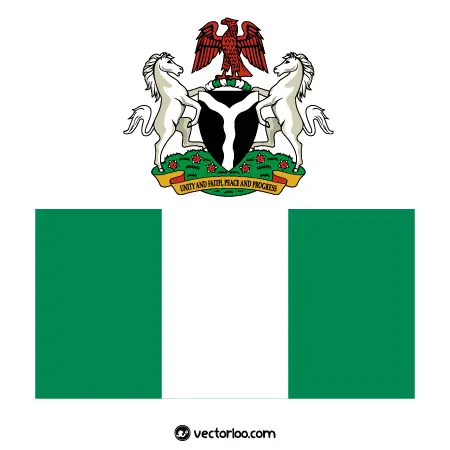 وکتور پرچم کشور نیجریه با نشان ملی 1