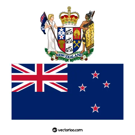 وکتور پرچم کشور نیوزیلند با نشان ملی 1