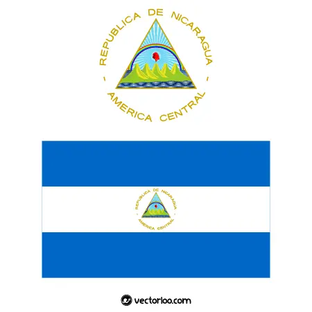 وکتور پرچم کشور نیکاراگوئه با نشان ملی 1
