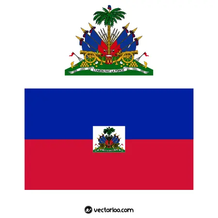 وکتور پرچم کشور هائیتی با نشان ملی 1