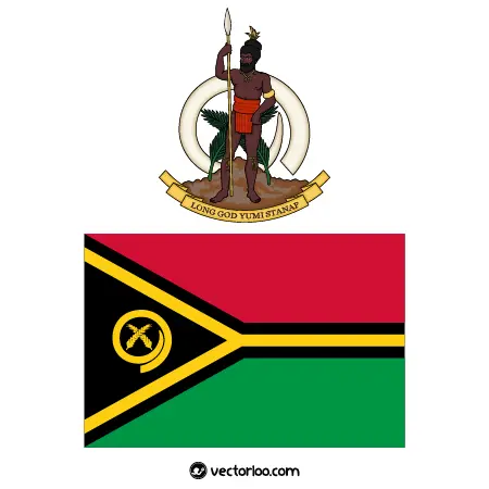وکتور پرچم کشور وانواتو با نشان ملی 1
