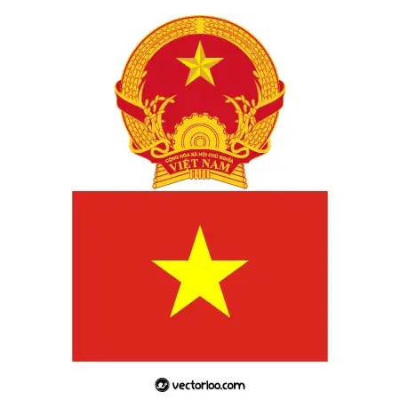 وکتور پرچم کشور ویتنام با نشان ملی 1