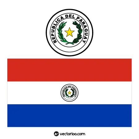 وکتور پرچم کشور پاراگوئه با نشان ملی 1