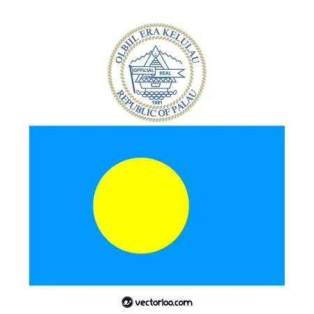 وکتور پرچم کشور پالائو با نشان ملی 1