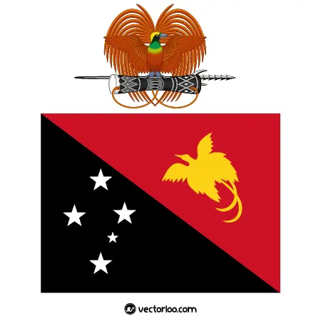 وکتور پرچم کشور پاپوآ گینه نو با نشان ملی 1