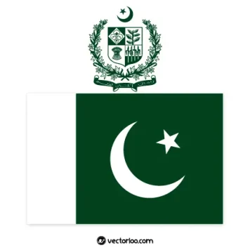 وکتور پرچم کشور پاکستان با نشان ملی 1