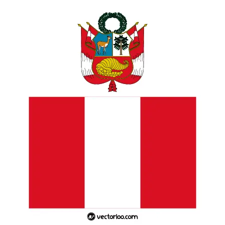 وکتور پرچم کشور پرو با نشان ملی 1