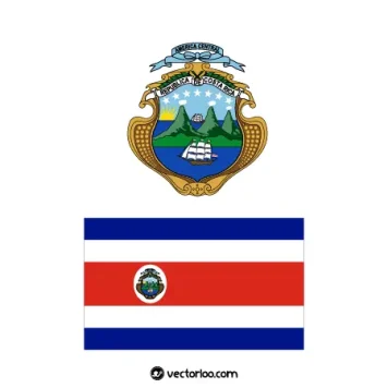 وکتور پرچم کشور کاستاریکا با نشان ملی 1