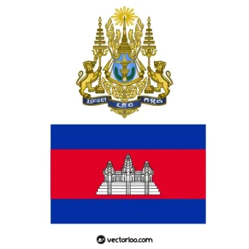 وکتور پرچم کشور کامبوج با نشان ملی 1