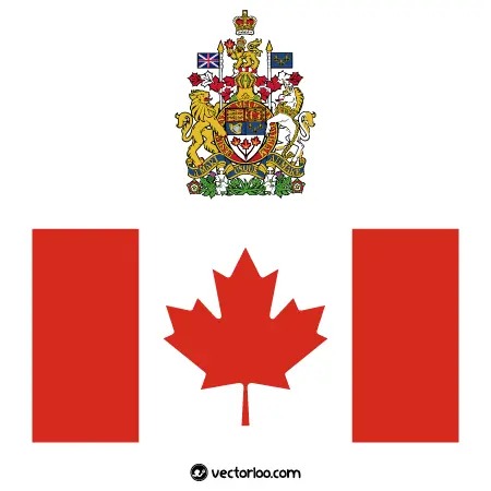 وکتور پرچم کشور کانادا با نشان ملی 1