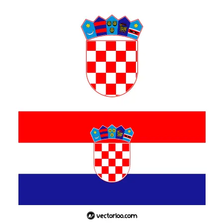 وکتور پرچم کشور کرواسی با نشان ملی 1