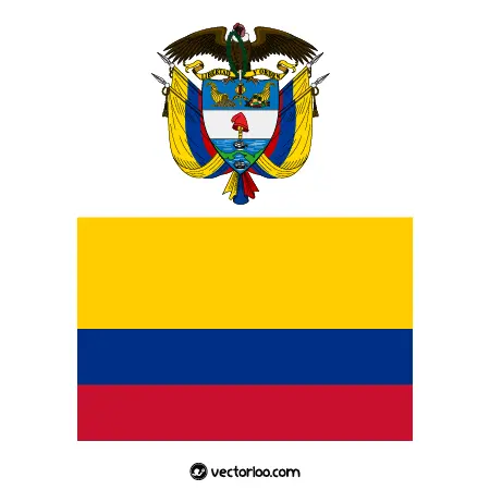وکتور پرچم کشور کلمبیا با نشان ملی 1